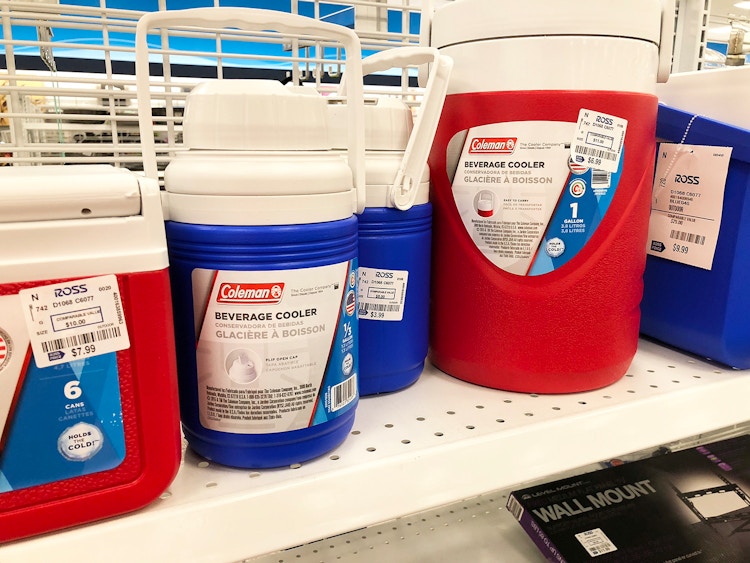 Coleman coolers at Ross are $2-$5 cheaper than Home Depot prices.