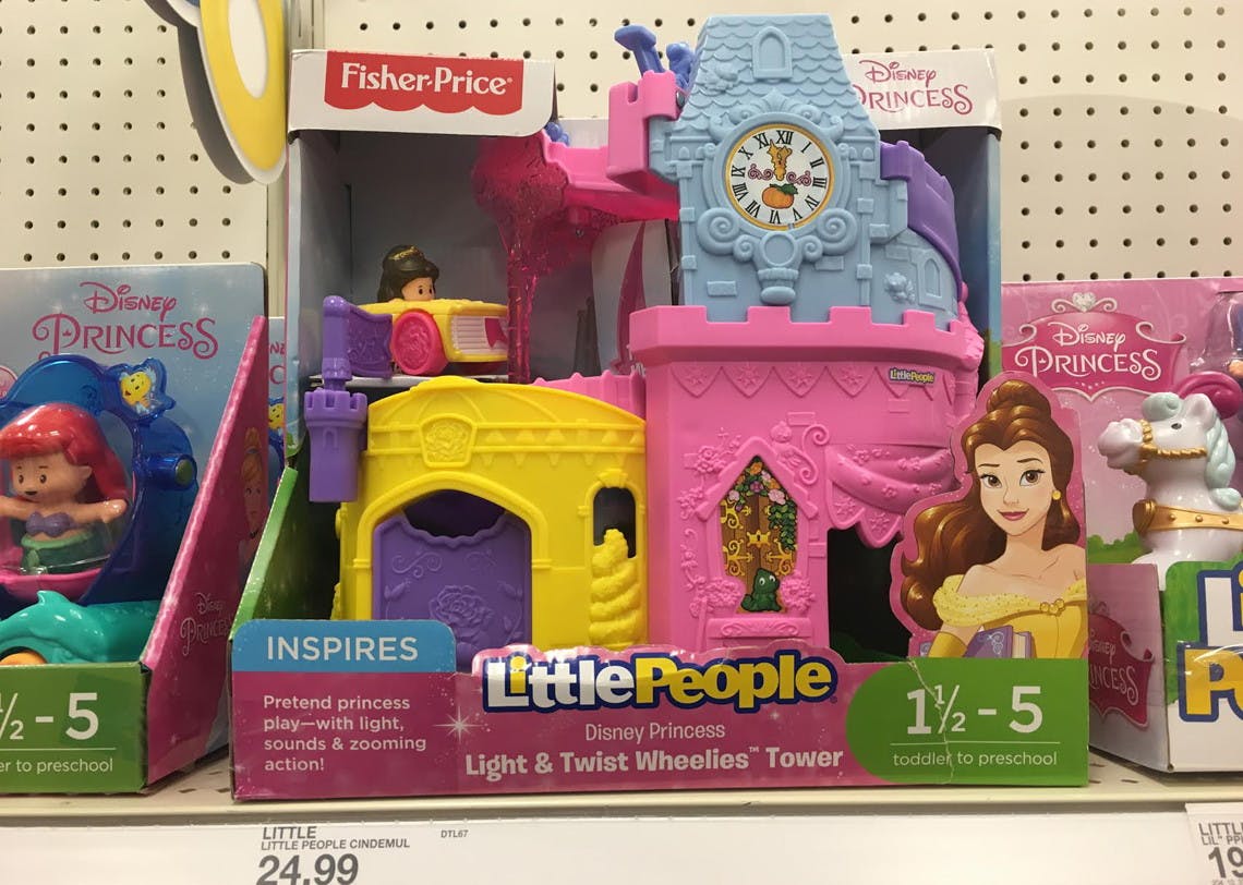 disney princess light & twist wheelies tower by little people