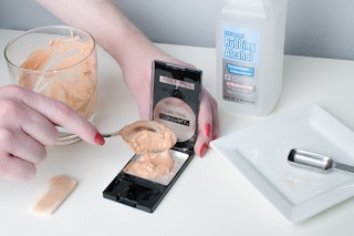 Fix cracked pressed powder, bronzer, and eyeshadow with rubbing alcohol.