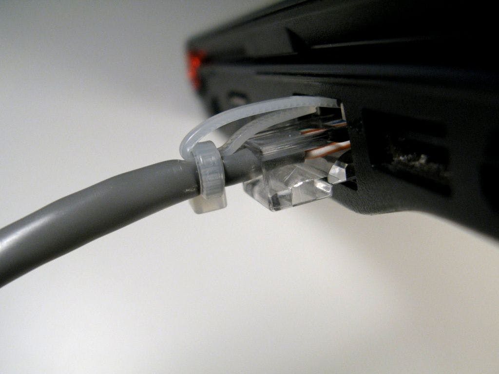 Repair a broken ethernet plug.