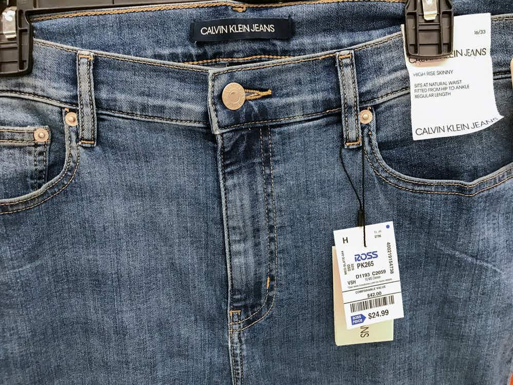 A pair of Calvin Klein Jeans