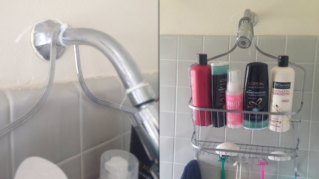 Hang a shower caddy.