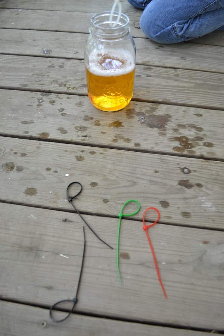 Make a bubble wand for the kids.