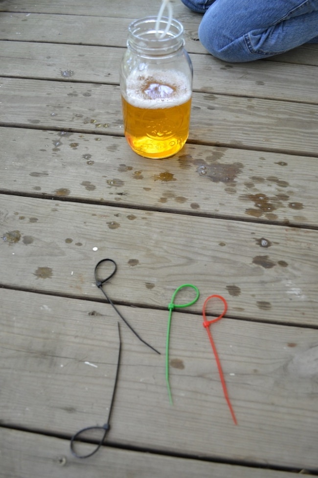 Make a bubble wand for the kids.