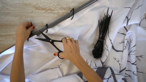 Use zip ties as shower curtain rings.