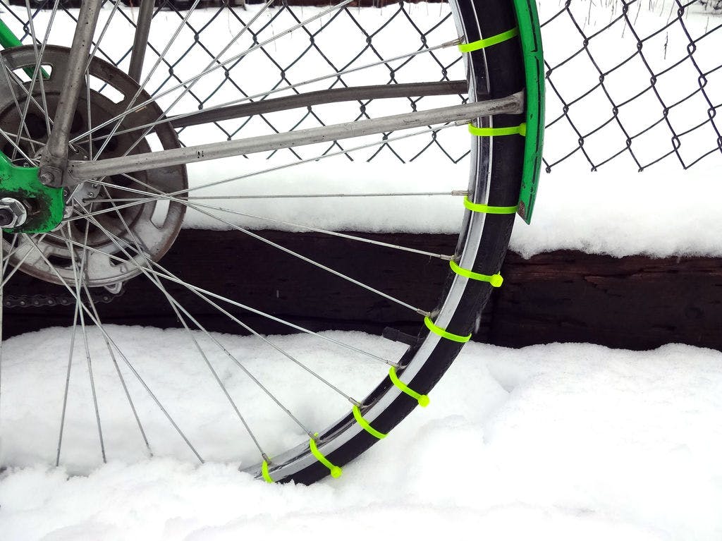 Use for extra traction on bike tires.