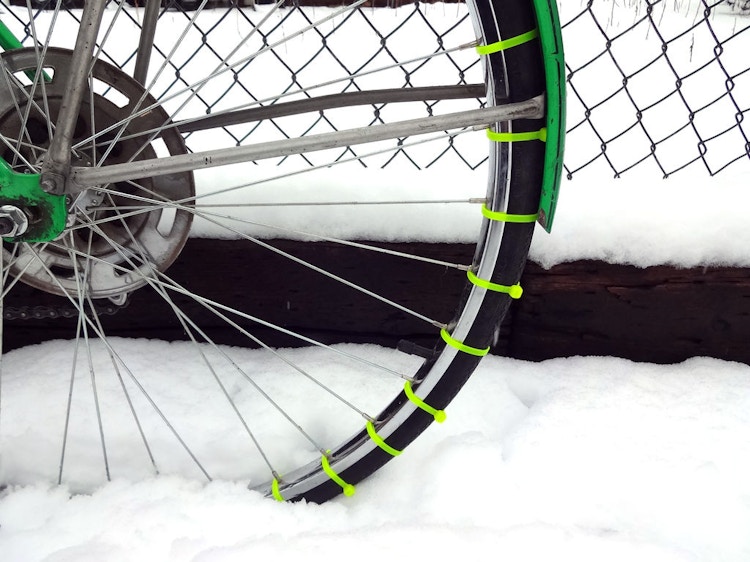 Use for extra traction on bike tires.