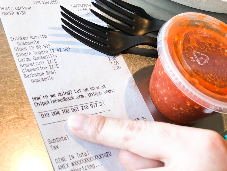 Chipotle receipt