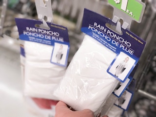 someone holding ponchos