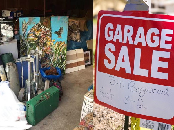 A garage sale sign.