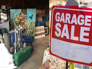 A garage sale sign.