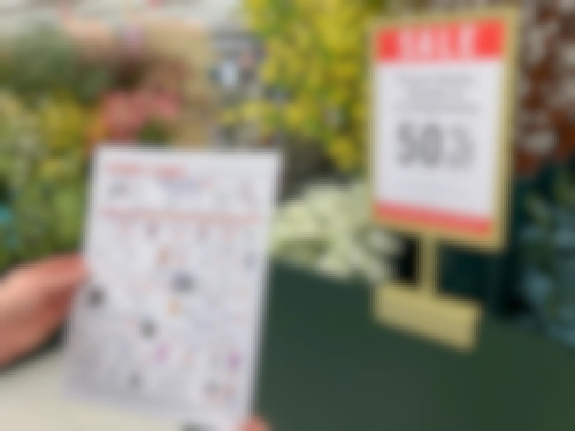 a person holding up a hobby lobby sale flyer