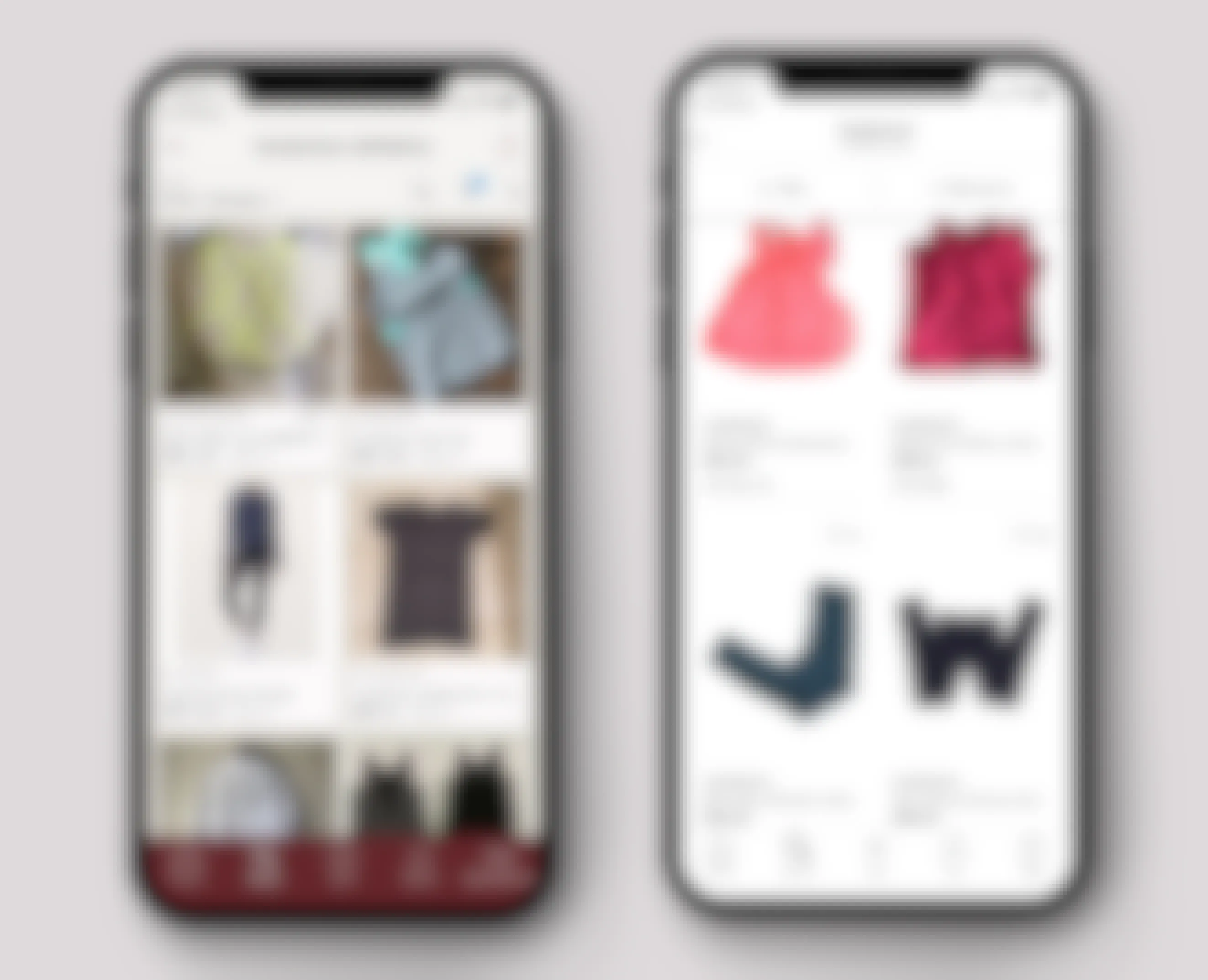 two cell phone graphics showing poshmark and trendsy.