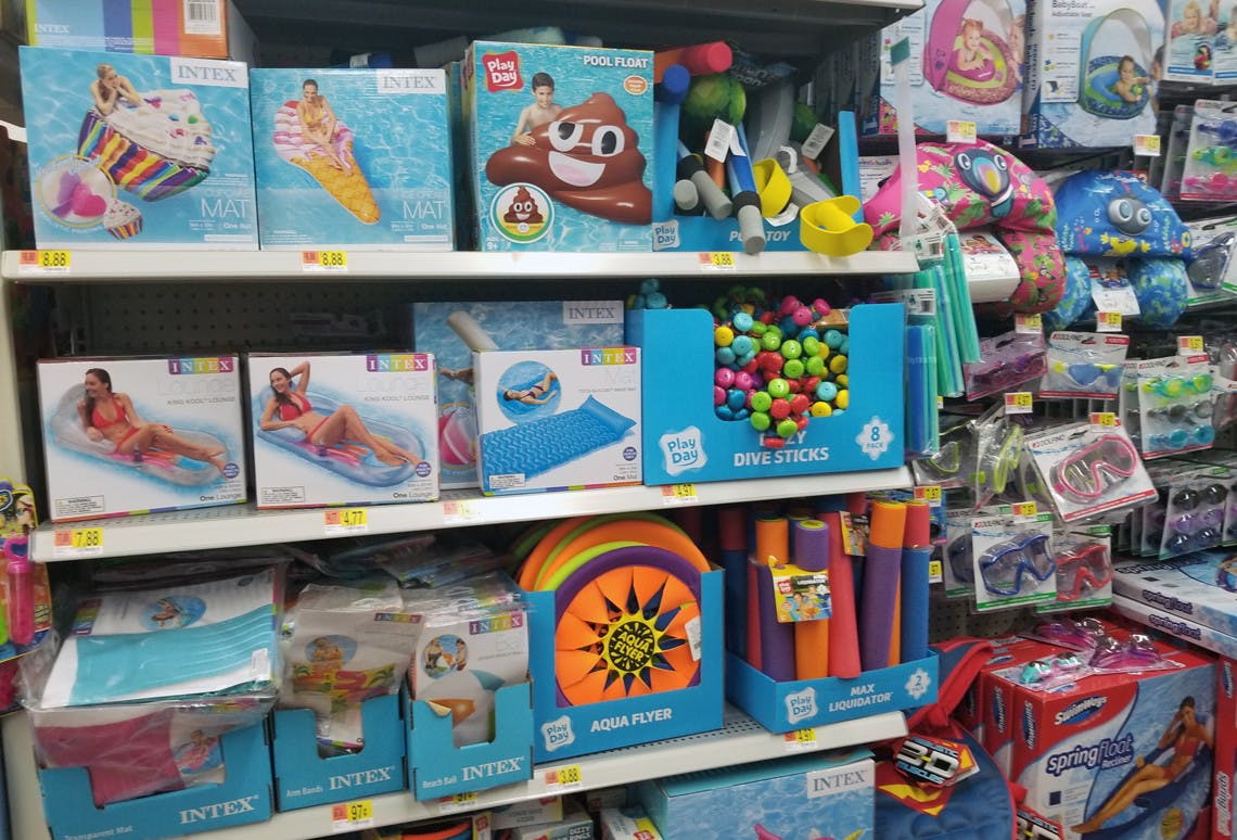 Buy pool toys at Walmart and save as much as 80%.
