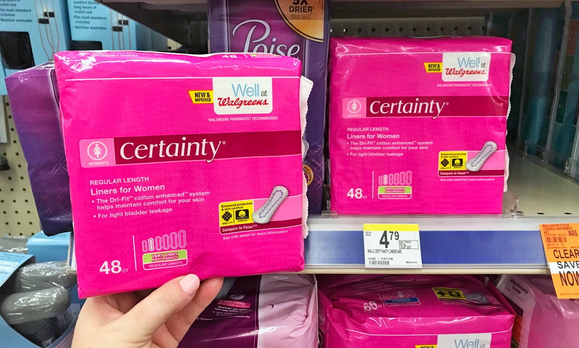 Walgreens Certainty Underwear & Liners, as Low as 1.67 at Walgreens