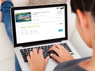 person looking at a last-minute non-refundable halloween-themed disney cruise