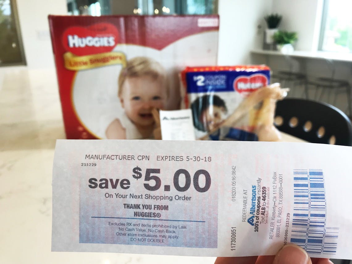 Receipt With Huggies Diapers
