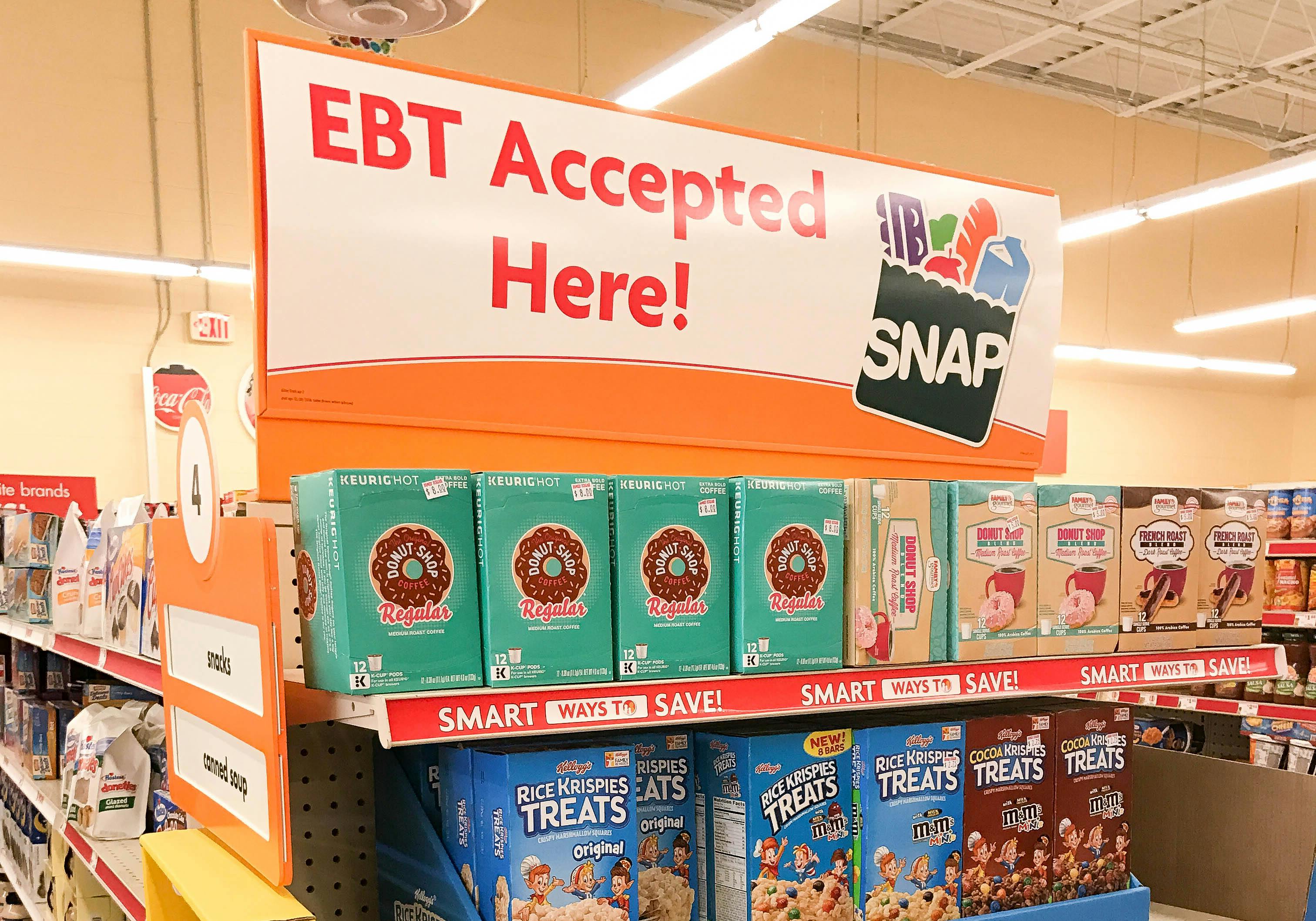 SNAP signage in a Family Dollar store