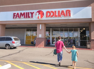 people walking into a Family Dollar store