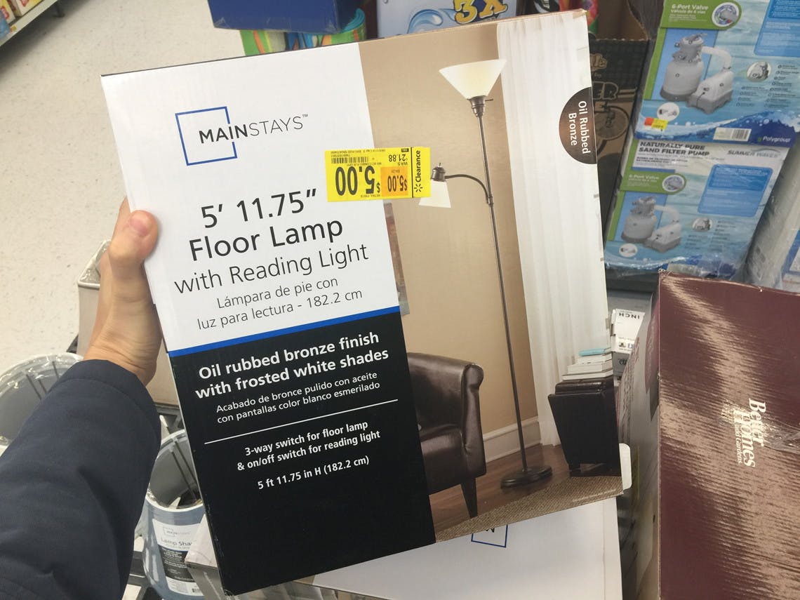 mainstays floor lamp with reading light
