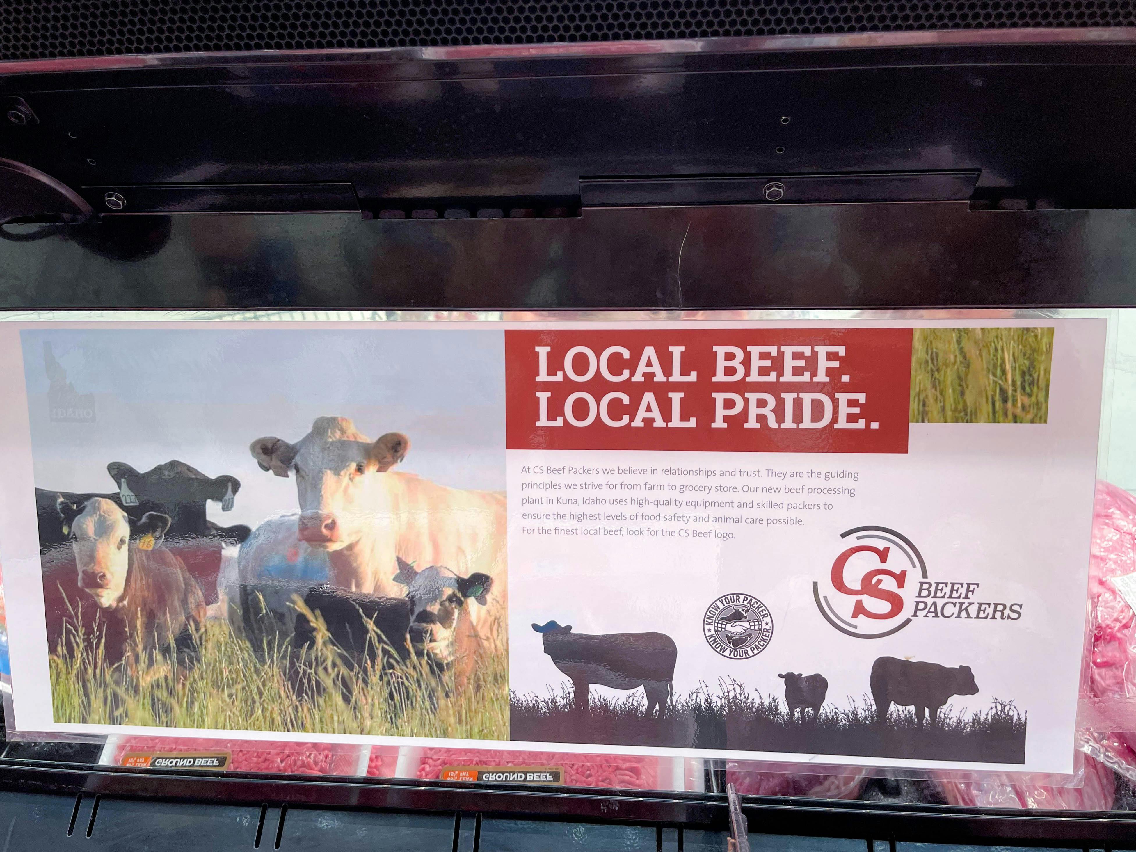 sign for local beef