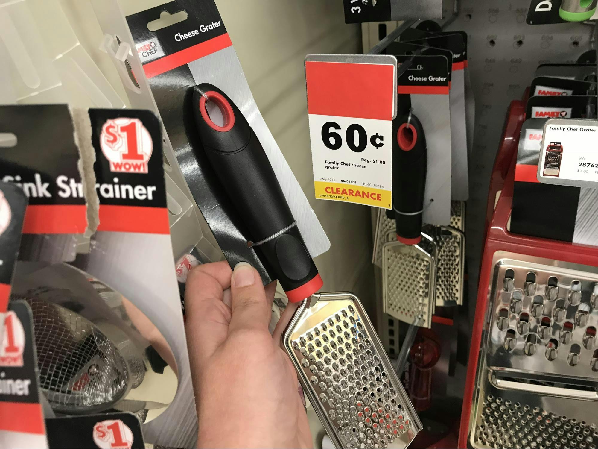 A cheese grater on sale for $0.60
