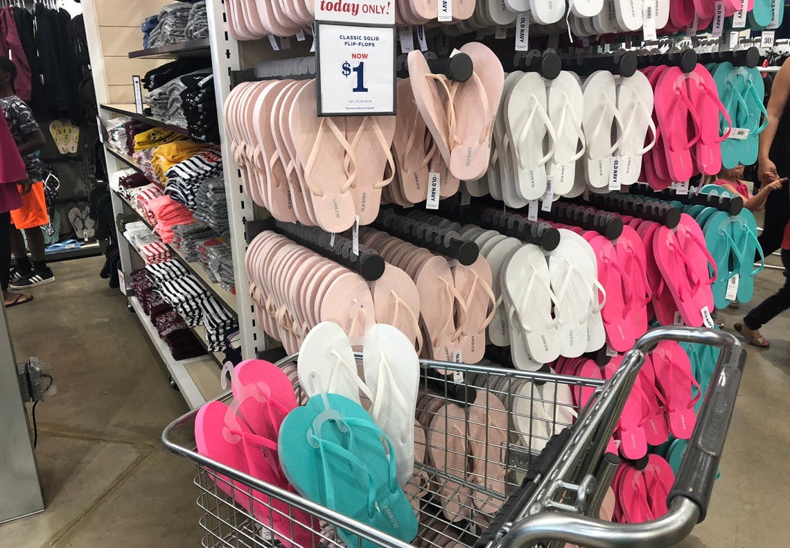Buy $1 flip flops at Old Navy.