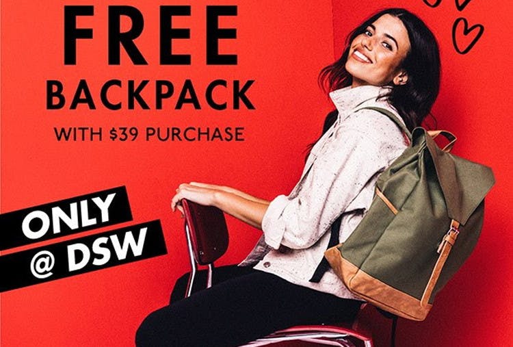 dsw free backpack code