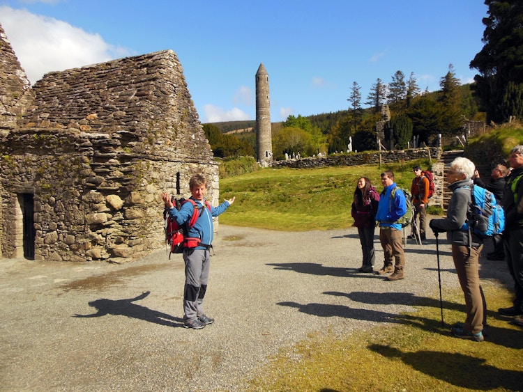 Tour guide addressing group in Ireland