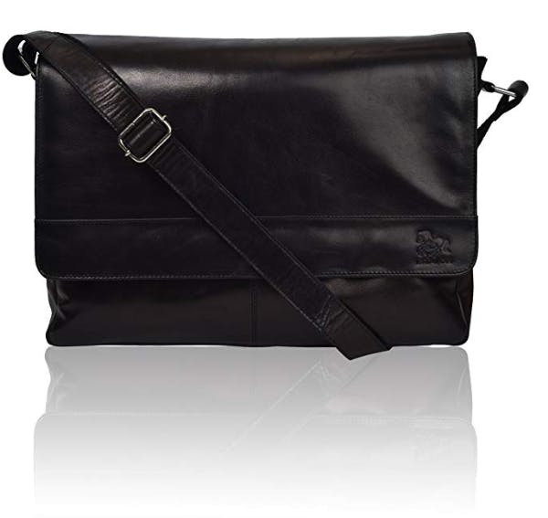 estalon leather laptop messenger bag