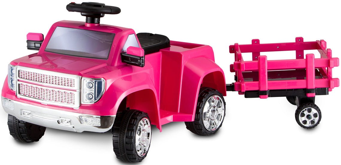 kid trax 6v heavy hauling truck with trailer powered ride on