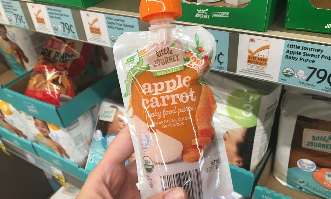 Little Journey Organic Baby Food Pouch Only 0 79 At Aldi The Krazy Coupon Lady