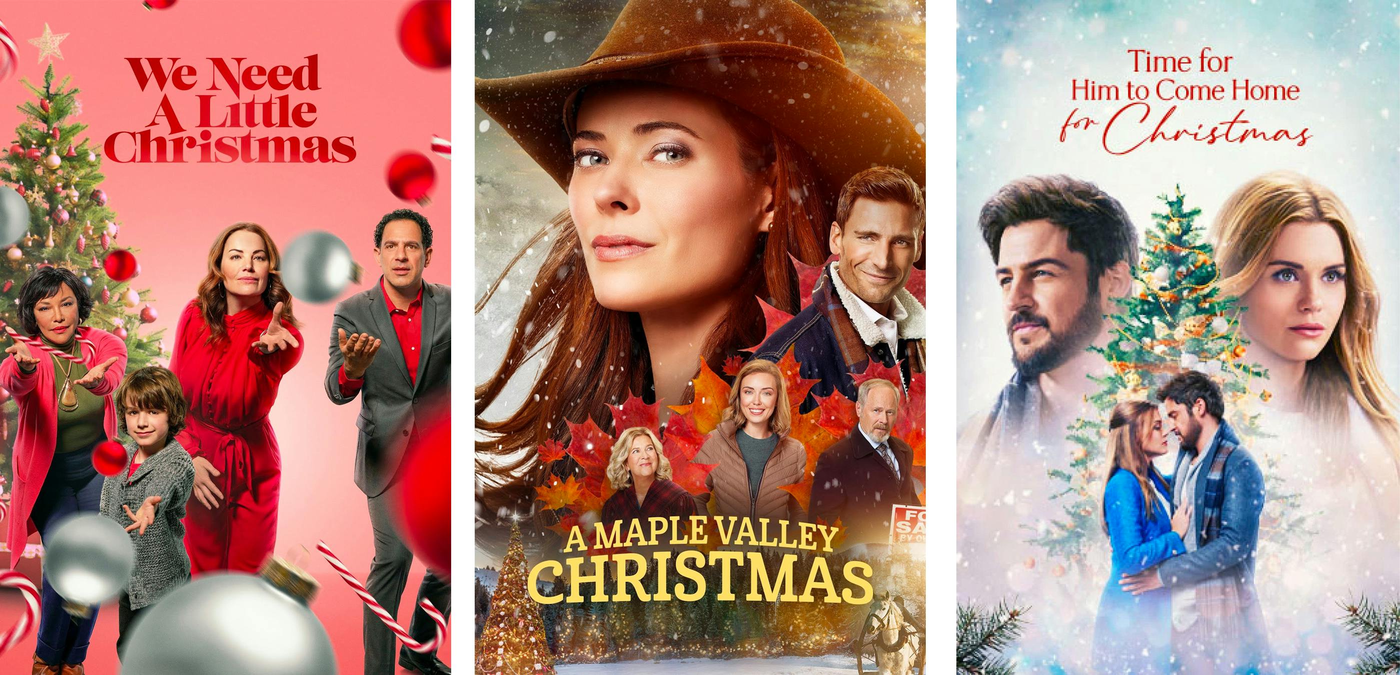 Movie covers for three Hallmark Christmas movies.