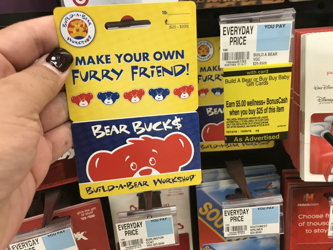 Cash Back on Gift Cards at Rite Aid: Build-A-Bear, Red Robin and More! - The Krazy Coupon Lady