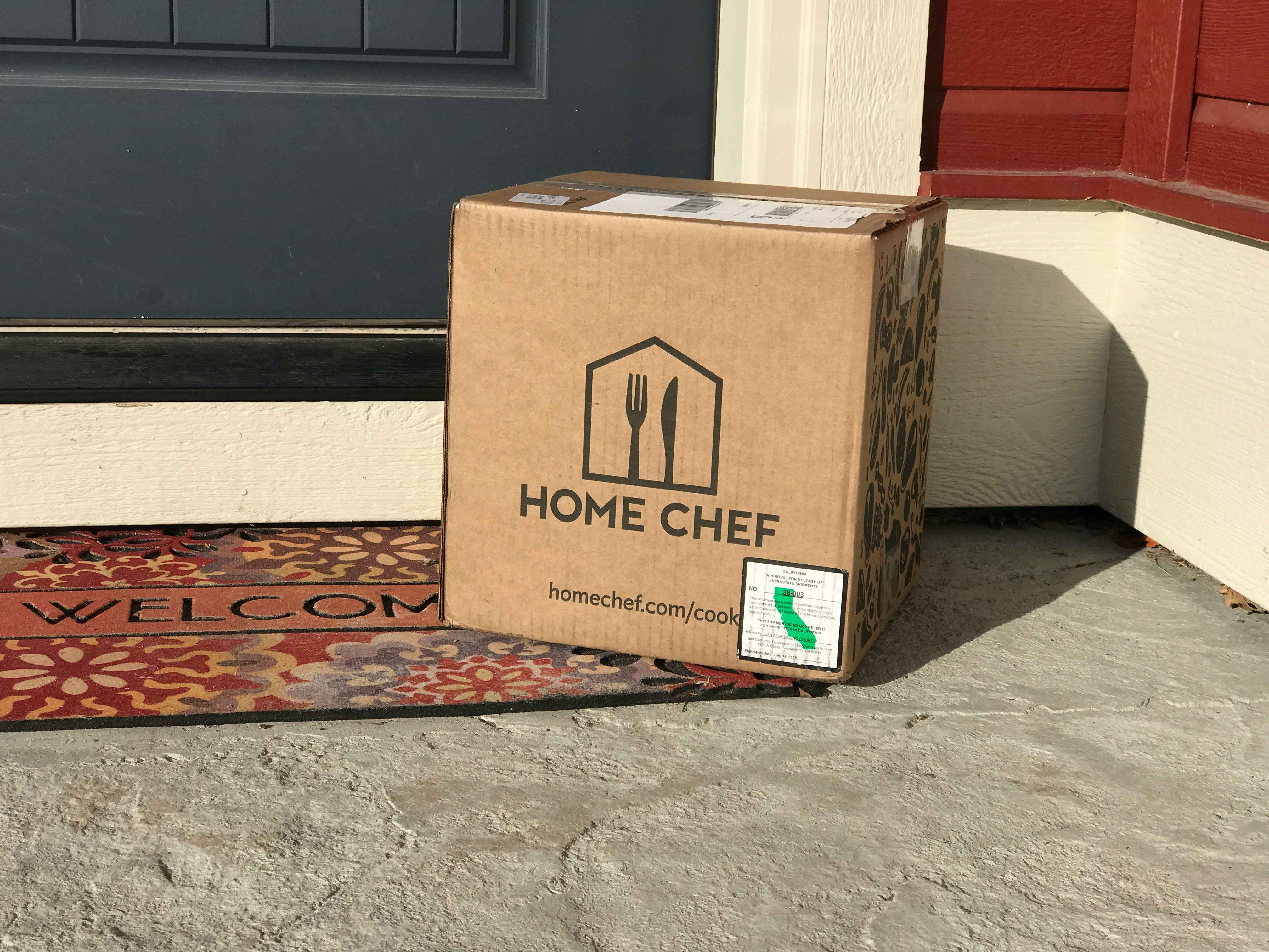 home chef box on front step