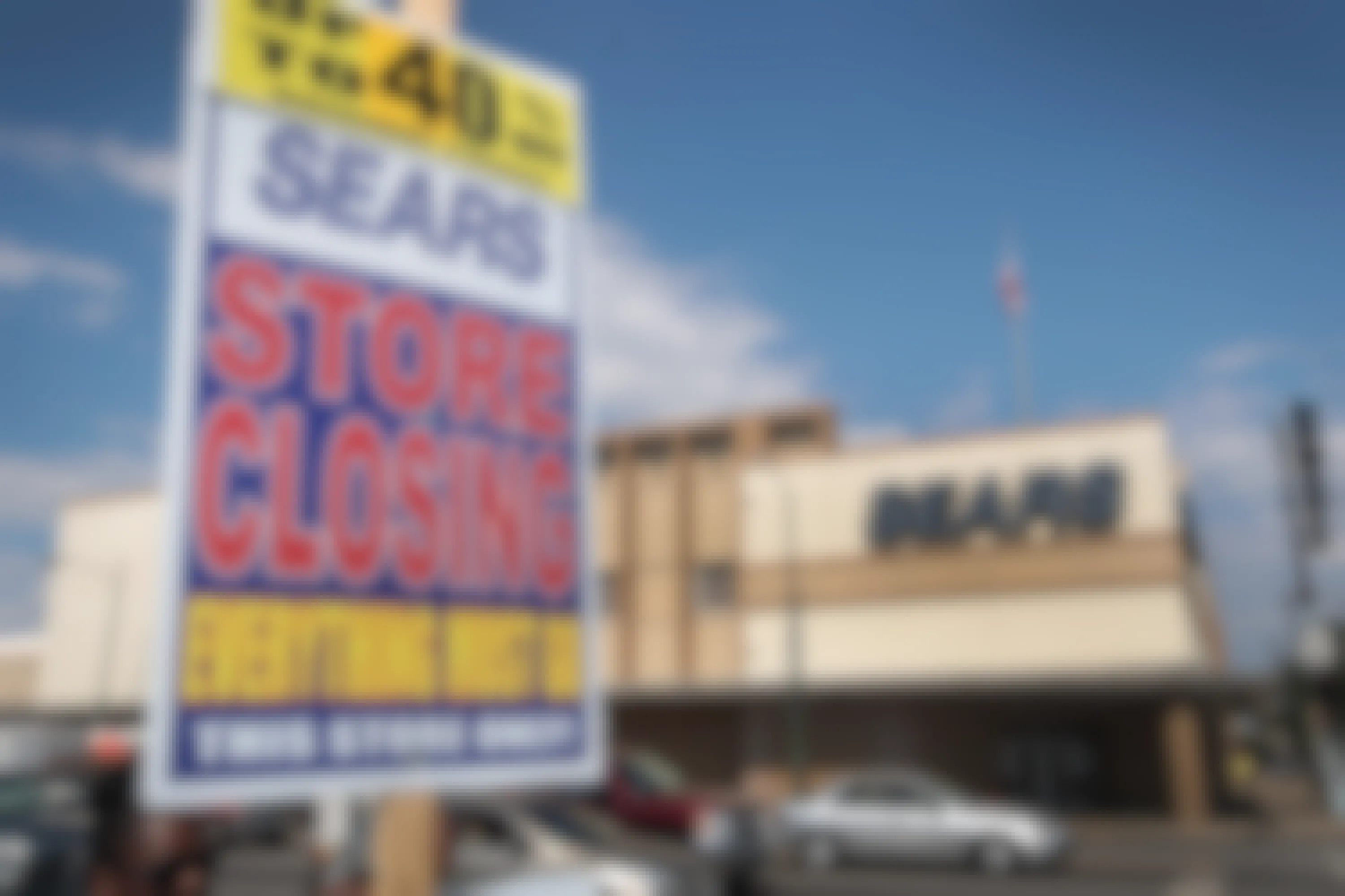 Sears, Store Closing sign outside in front of a Sears location.