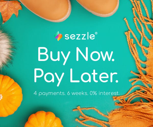 A Fall Sezzle ad for Target saying "buy now. pay later.