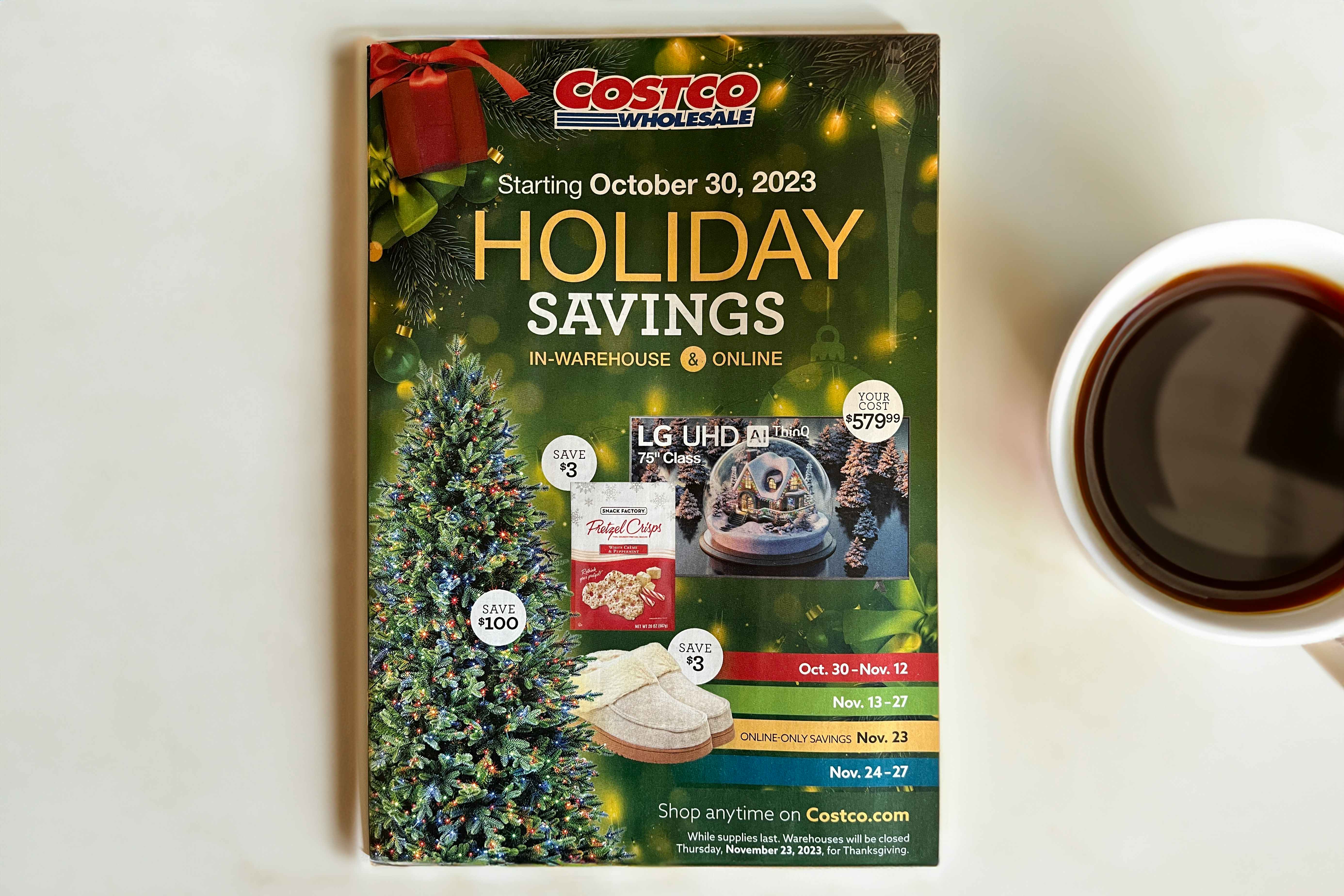 costco holiday saving book on counter