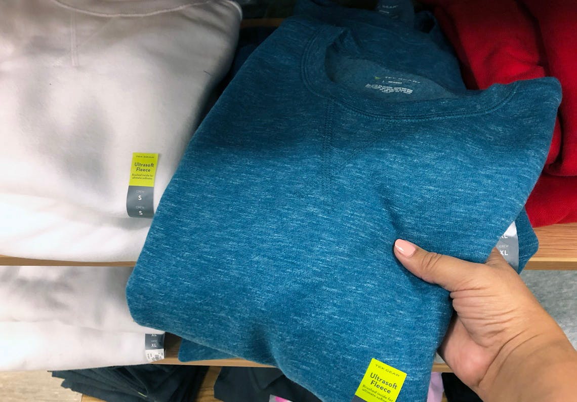 women's tek gear crewneck thumb hole sweatshirt