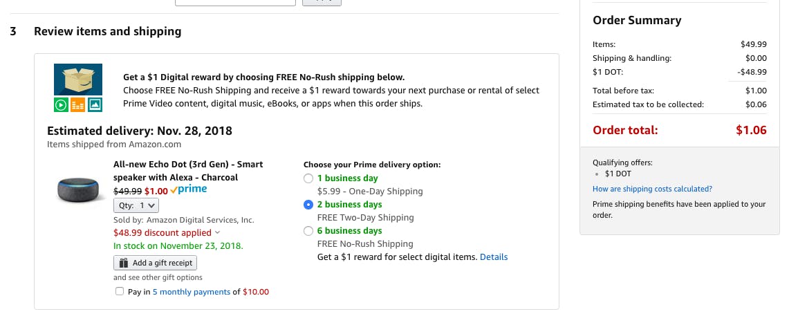 amazon echo pay monthly