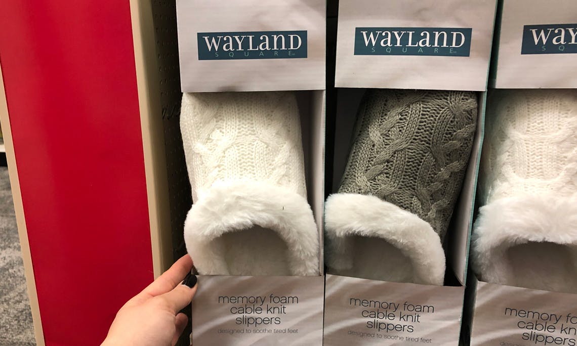 Wayland Square Memory Foam Slippers 