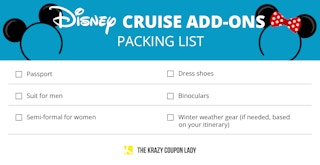 A graphic showing Disney Cruise items to pack