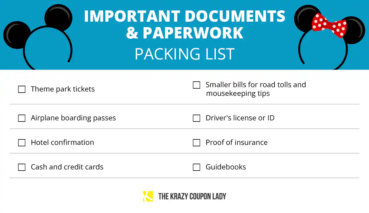 A Disney Packing List Perfect For People on a Budget - The Krazy Coupon ...