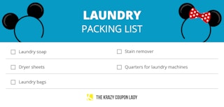 A graphic showing laundry items to pack on a Disney trip