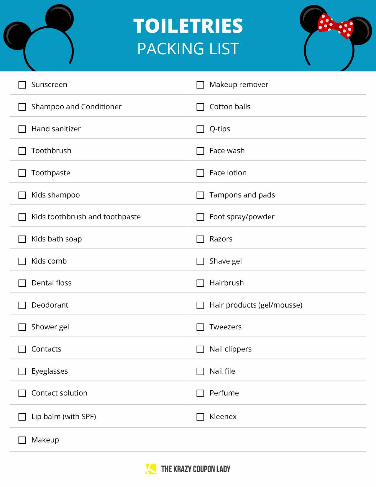 A Disney Packing List Perfect For People on a Budget - The Krazy Coupon Lady a-disney-packing-list-perfect-for-people-on-a-budget-the-krazy-coupon-lady