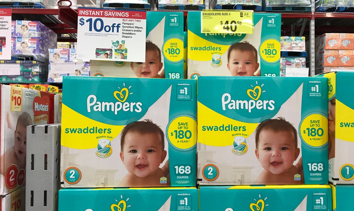 sam's club pampers swaddlers size 2