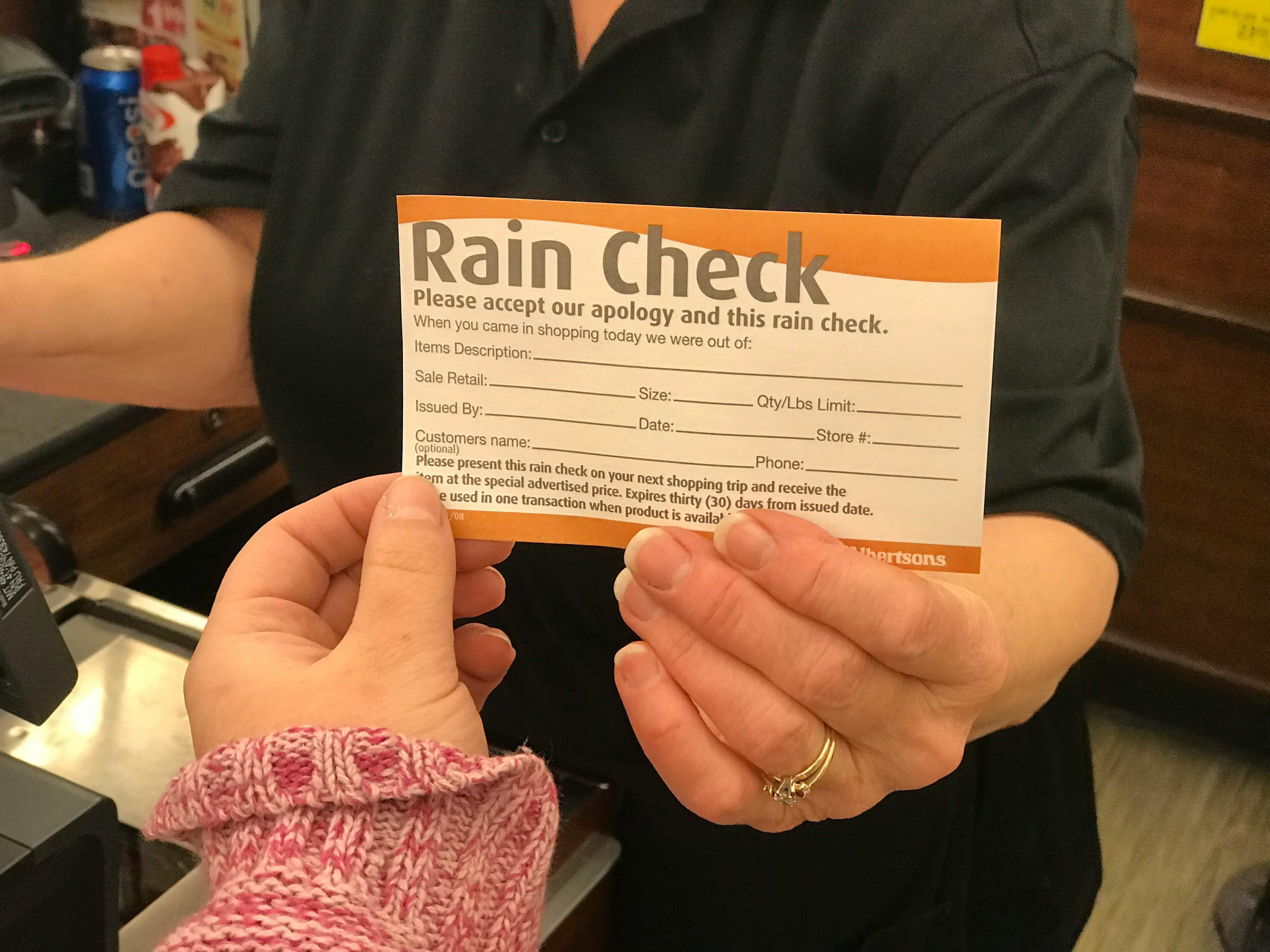 Rain Checks What to Do When a Sale Item Is Out of Stock The Krazy Coupon Lady