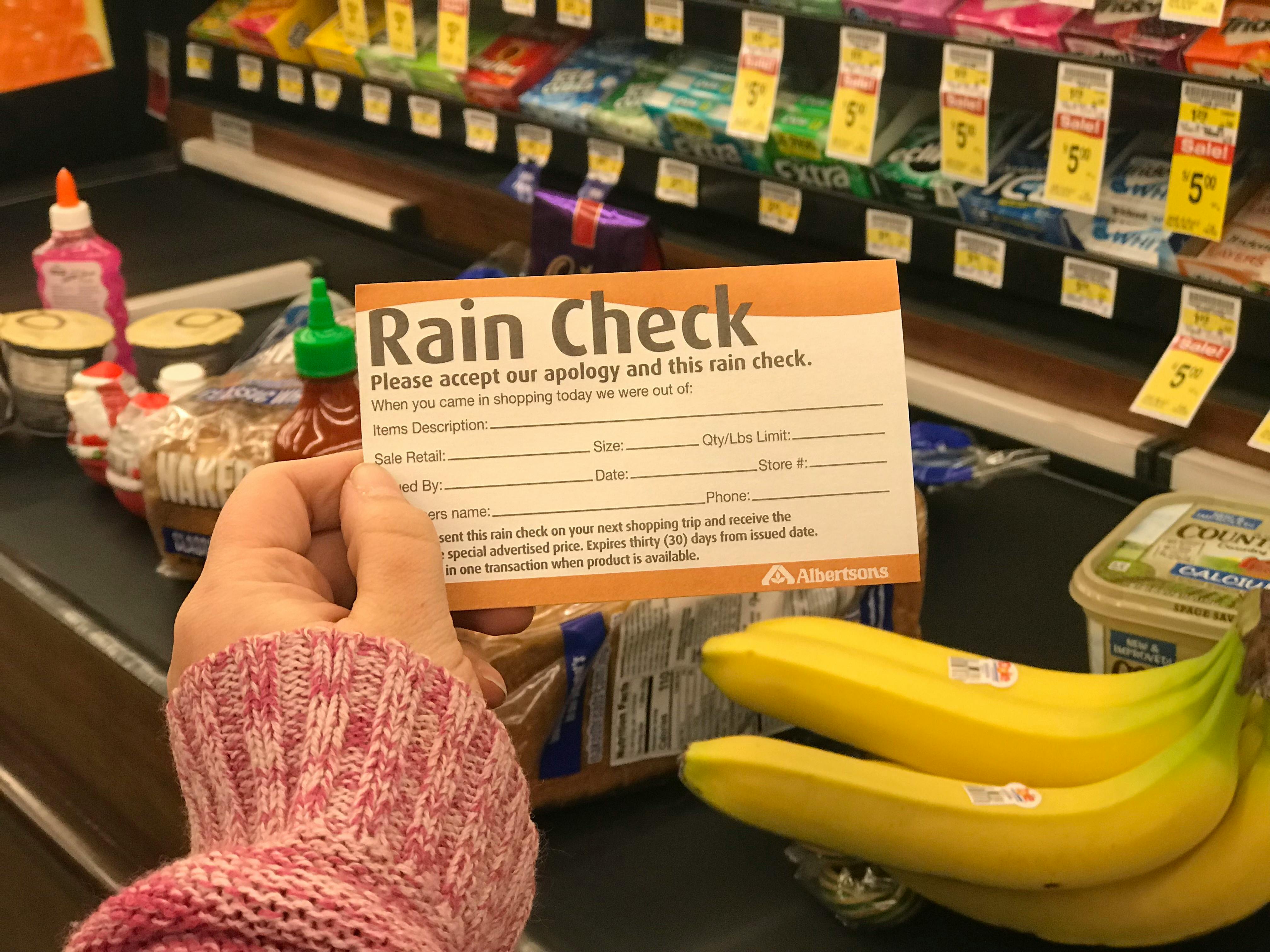 Rain Checks What to Do When a Sale Item Is Out of Stock The Krazy