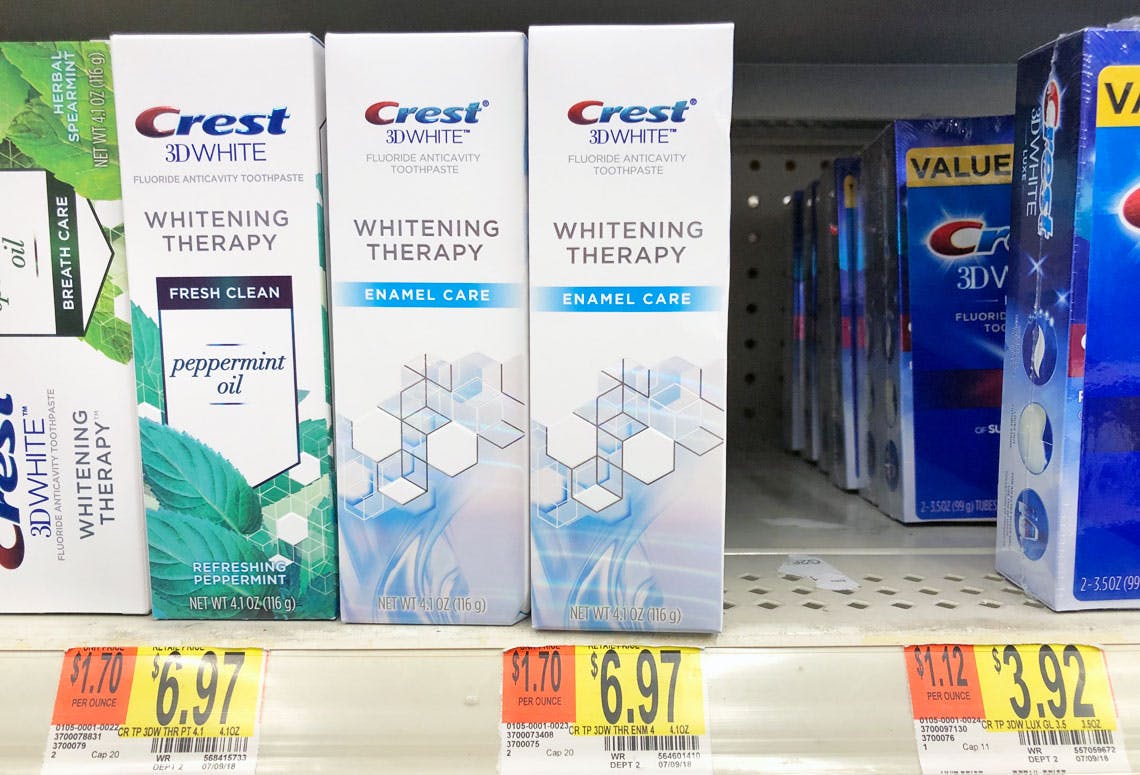 43 Off Crest 3d Whitening Therapy Toothpaste At Walmart The Krazy Coupon Lady