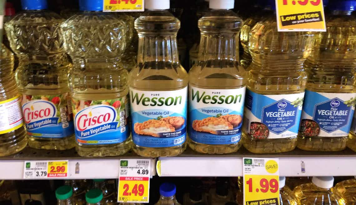 Wasson cooking oil on a shelf